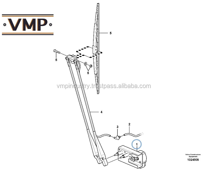 VOE17200853 - Wiper Motor for Wheel Loader L60F, L70F, L90F, L110F, L120F, L150F, L180F, L220F, L350F - OEM