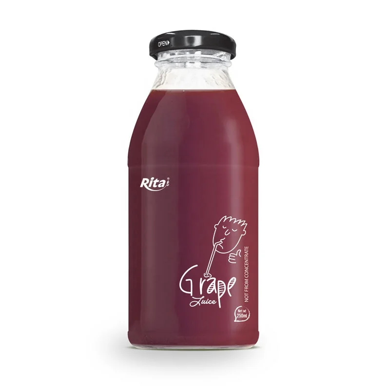 RITA Food and Beverage 340ml Glass Bottle Grape Fruit Juice Drink