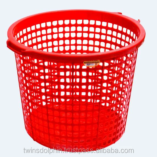 Malaysia Leading Wholesale Manufacturer Round Shape Plastic Laundry Clothes Washing Basket Suitable for Laundry Shop / House Use