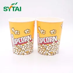 Novelty Movie theater party treat snacks buckets reusable popcorn packaging cup paper bucket for popcorn