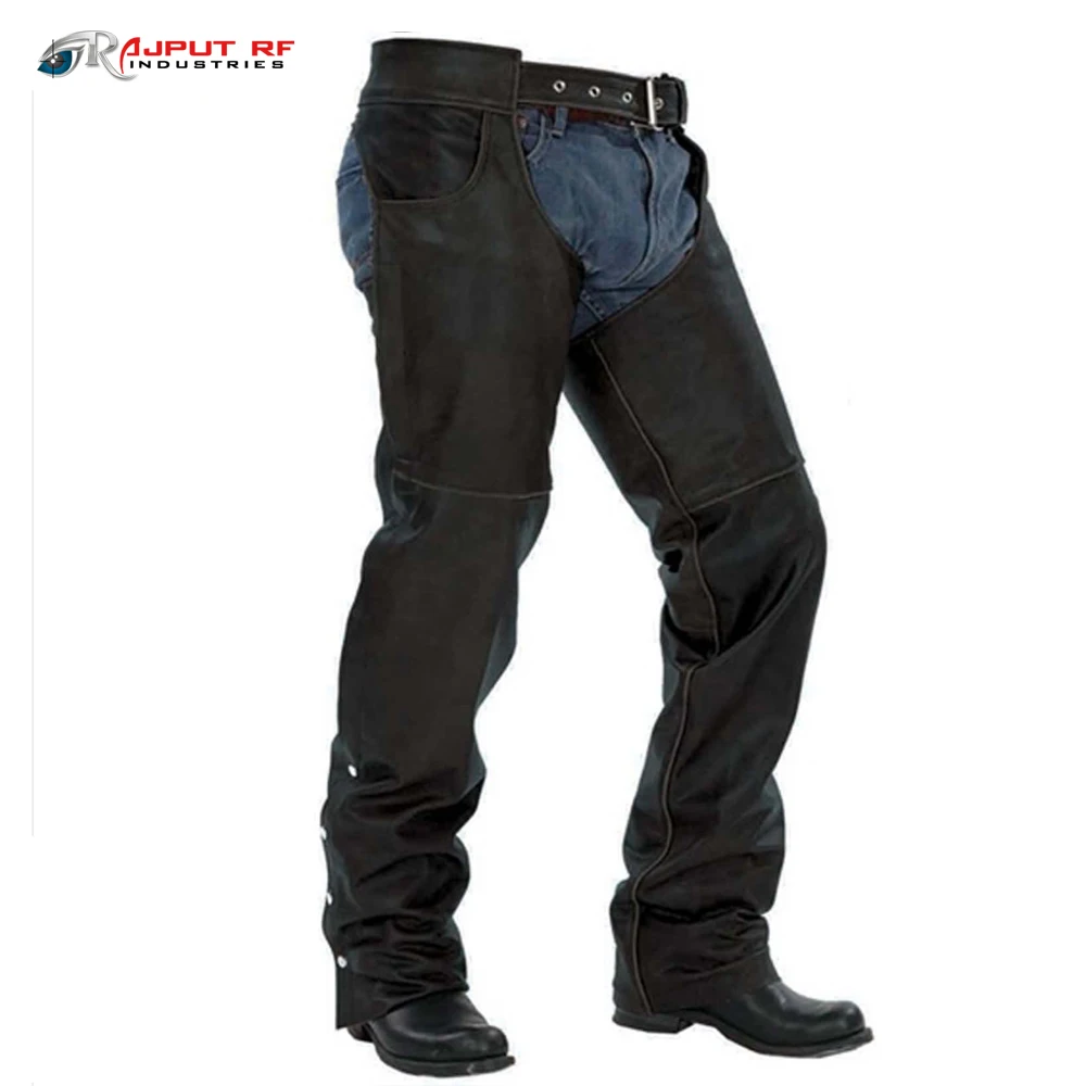 High Quality Motorbike Men Chaps Customized  durable Leather biker gear wholesale available all color