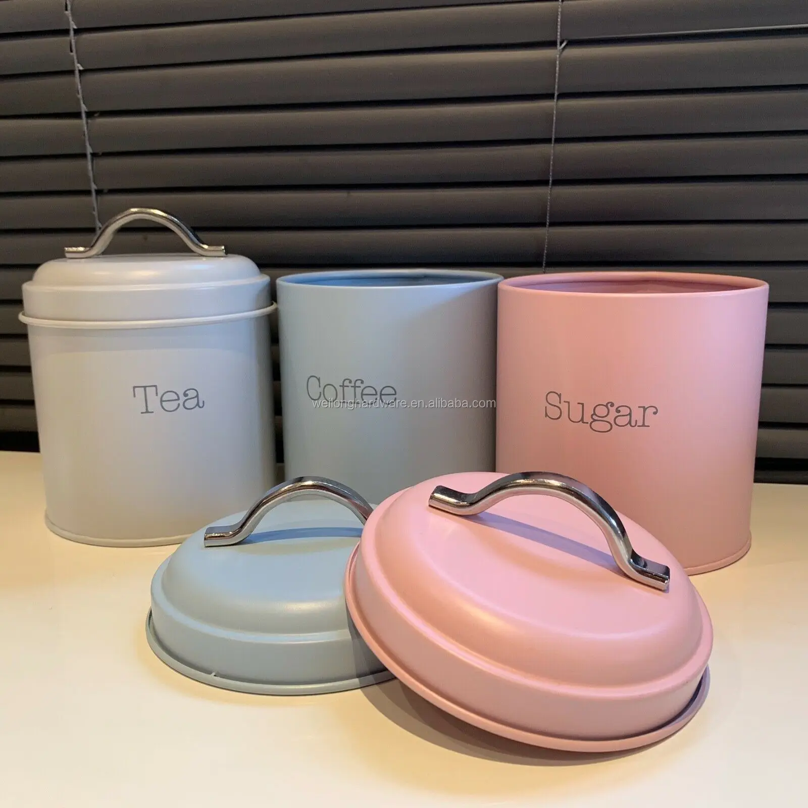 Home Storage Canisters Kitchen Metal Food Grade Tea Sugar Coffee Storage Tin Container Storage Jar