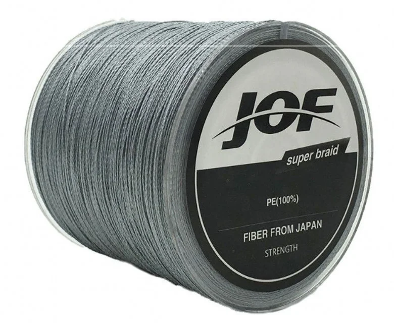 grey colour PE fishing line with 4 wovens
