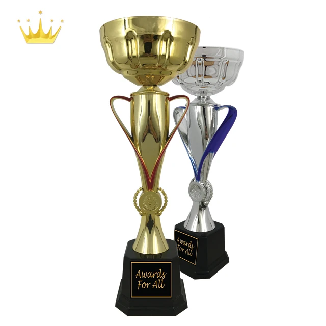 HALF BOWL METAL TROPHY CUP WITH UNIQUE PLASTIC RISER