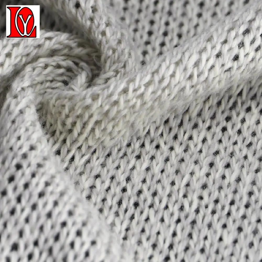 
100 acrylic fabric 2 Tone heather jersey fabric 
