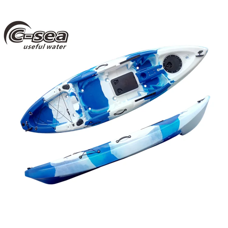 270cm plastic fishing kayak with aluminium chair seat and fish finder