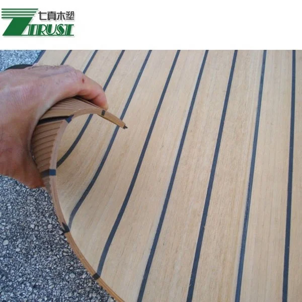 Glue install Marine Synthetic Teak soft material pvc boat decking
