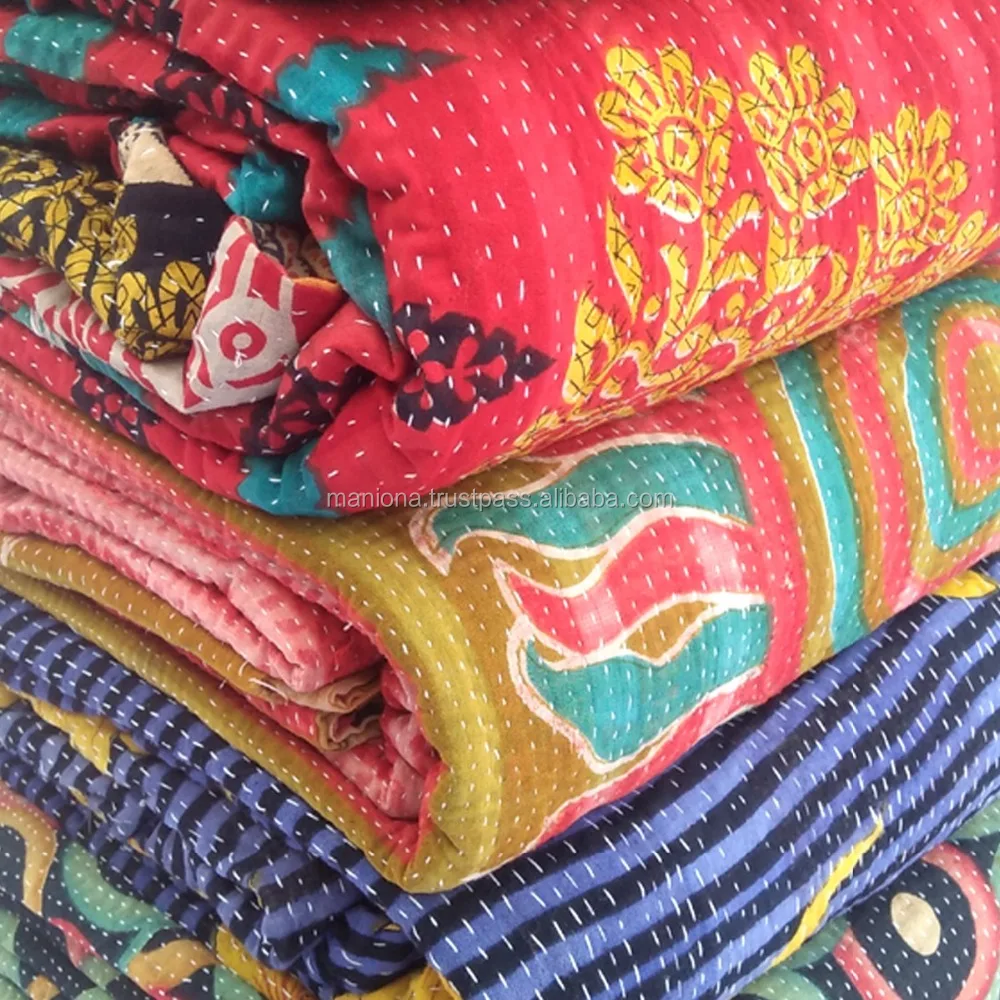Винтажные одеяла kantha оптовая продажа старые Бенгальские Kantha производитель