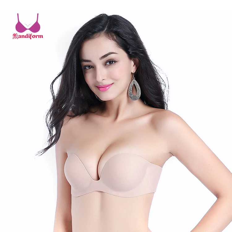 New style ladies strapless sexy super push up bra adhesive invisible lift up silicone bras for girl
