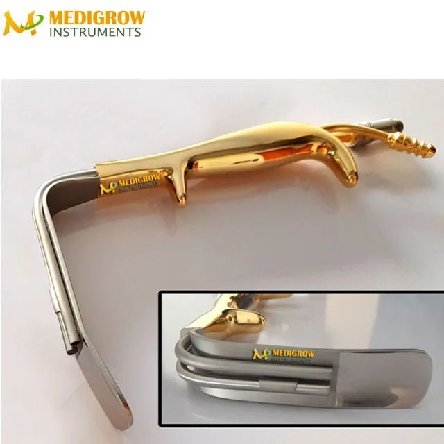 Breast Retractor with Fibre Optic Light Source & Smoke Evacuation Tube