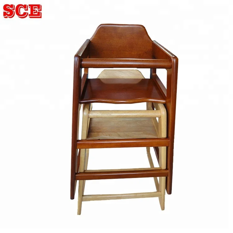 With seat belt wooden high chair baby feeding