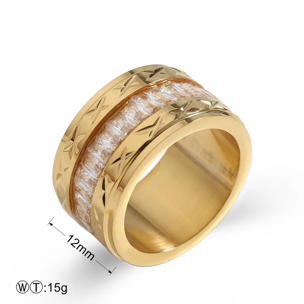 Manufacturer custom gold plated jewelry 316L stainless steel ring tarnish free 14 karat filled