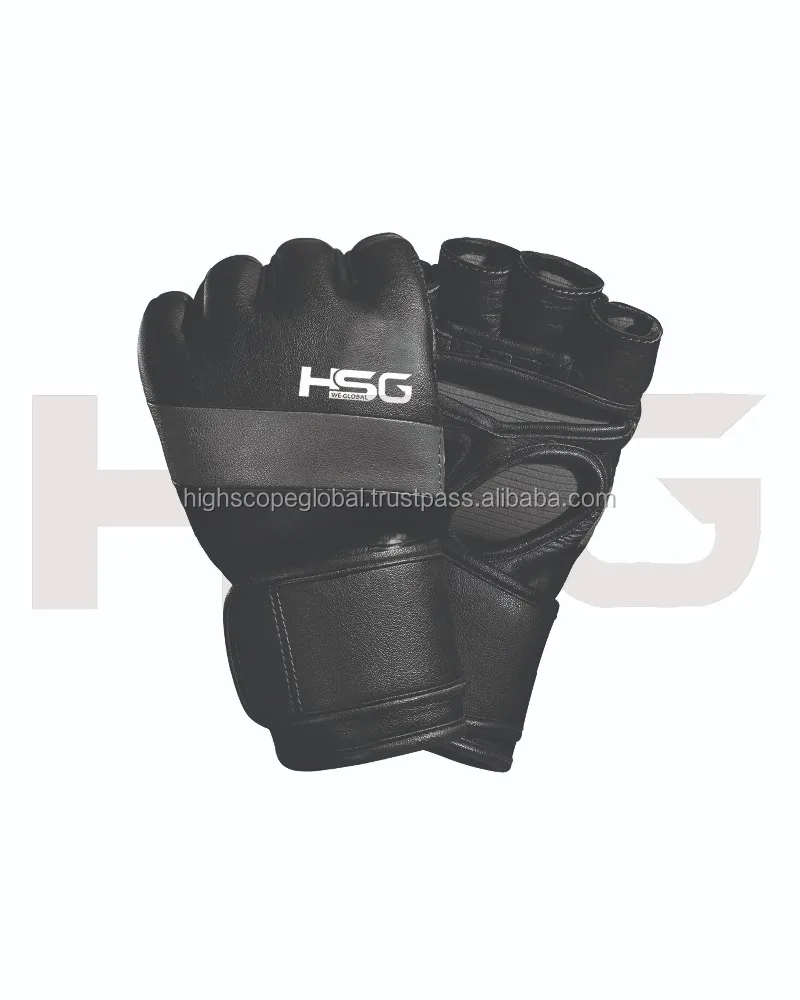 Latest Design MMA Gloves High quality PU Leather Fingerless-Style Sparring Octagon Training