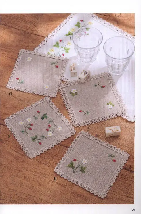 Factory wholesale bar counter table hand or machine embroidered napkin