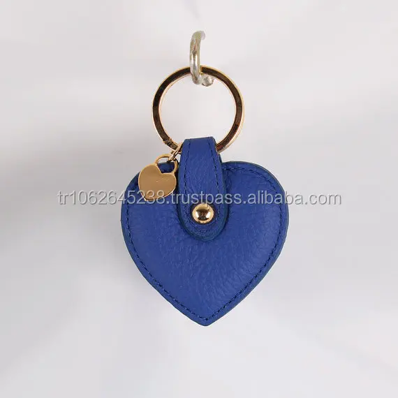 handmade leather heart keychain