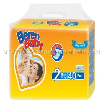 Beren Baby Diapers Non Woven Fabric Disposable Printed 3D Leak Prevention Channel Soft Breathable