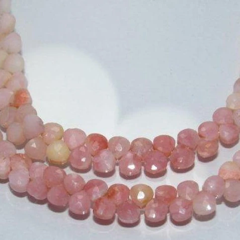 natural Pink Peruvian  Opal Pear Shape loose gemstone beads