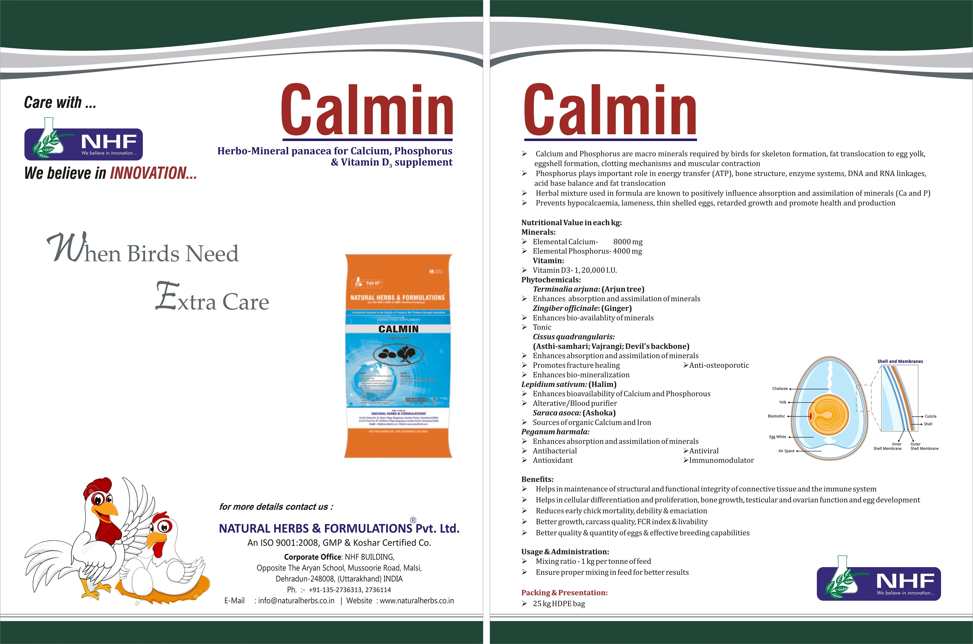 Calmin Veterinary Medicine Supplement for Poultry Herbal Minerals in Animal Feed