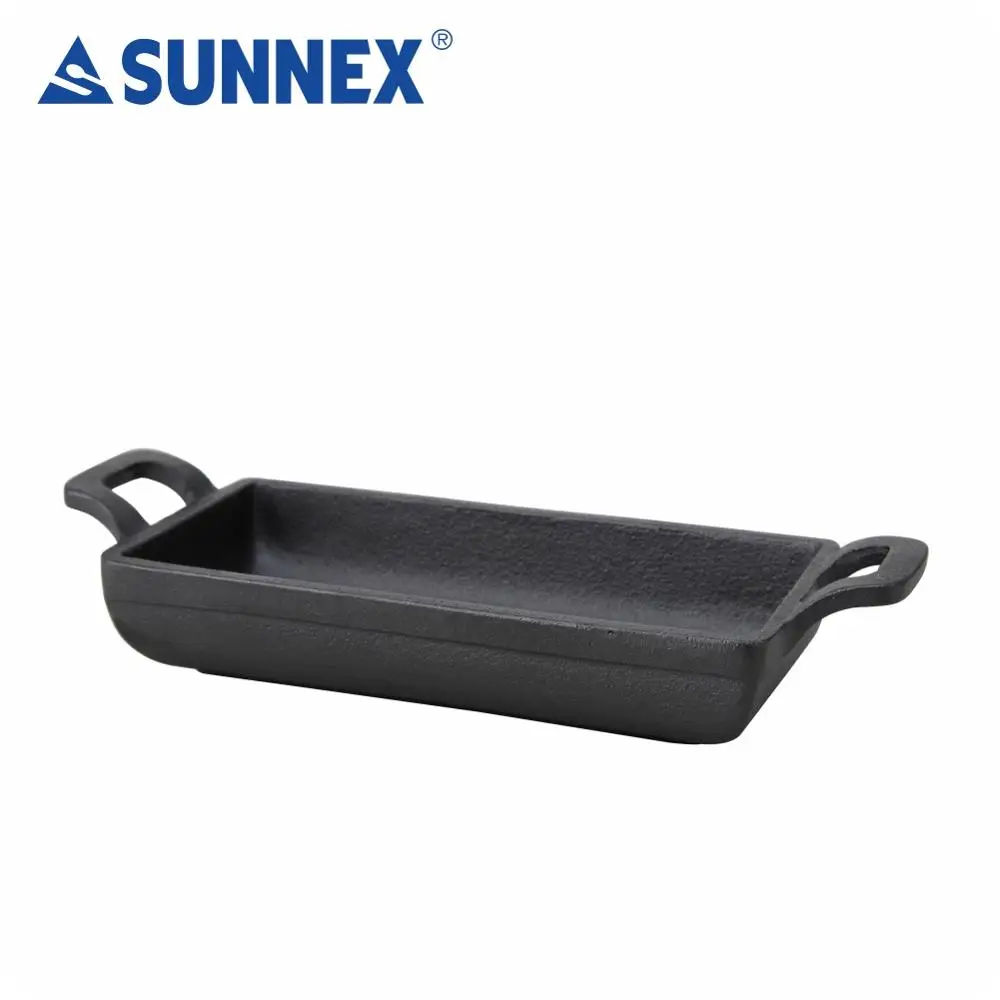 SUNNEX 2022 Hot Sale High Quality Cast Iron Cookware Square Frying Pan Deep Pan Black All Set Durable Fry Eggs Beef Breakfast