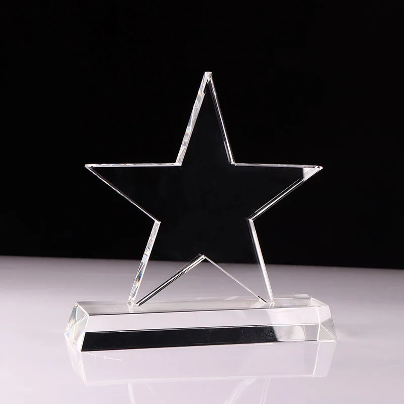 
Wholesale handmade high quality five-pointed star crystal trophy award gift 