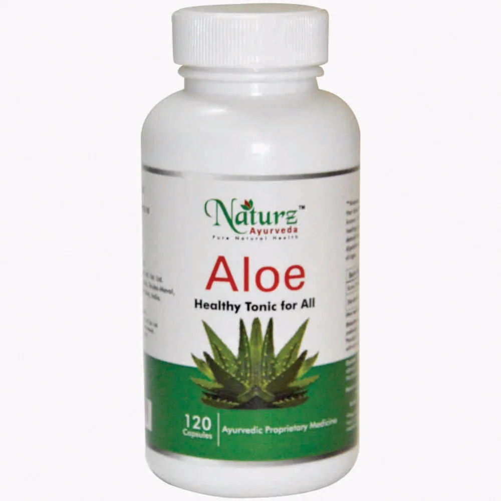
Naturz Ayurveda Pure Aloe vera capsule / Aloe Aloe barbadensis pure powder in capsule for digestion 120 capsules 400mg 