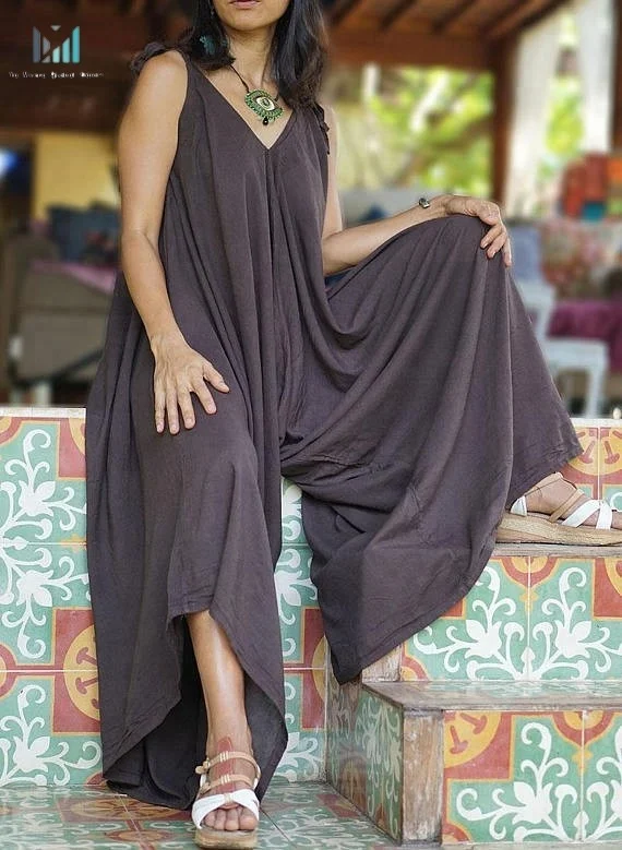 Wholesale Plus Size Women loose pants jumpsuit, bohemian harem oversized jumpsuit, clothing gift