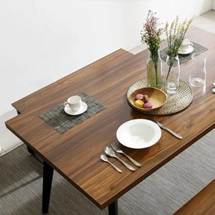 Metal Dining Table Metal Home Dining Table Industrial Wood Design, Wooden Modern Dining Room Furniture Kitchen Contemporary
