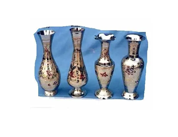 
Brass vase with nickel golden finish 