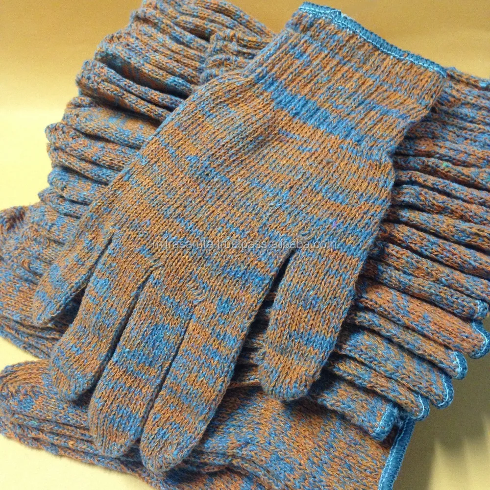 7 Gauge Camouflage Cotton Knitted Hand Gloves with Nylon Lining Safety Work Protective Gloves for Construction EN388 Certified