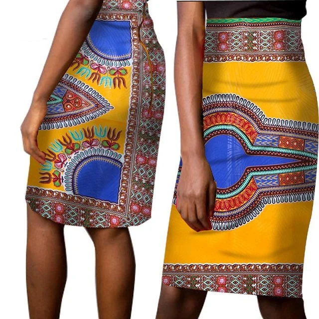 Custom fashion African women dashiki pencil fir short long skirt