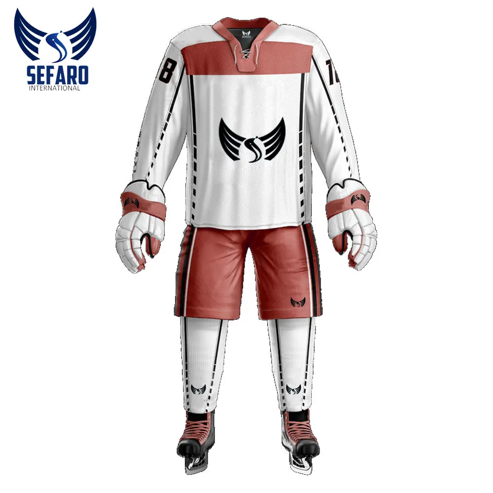 2024 Custom High Quality Sublimated Tackle Twill Ice Hockey Uniforms Fast Turnaround OEM Team Sets Custom Embroidery Hockey