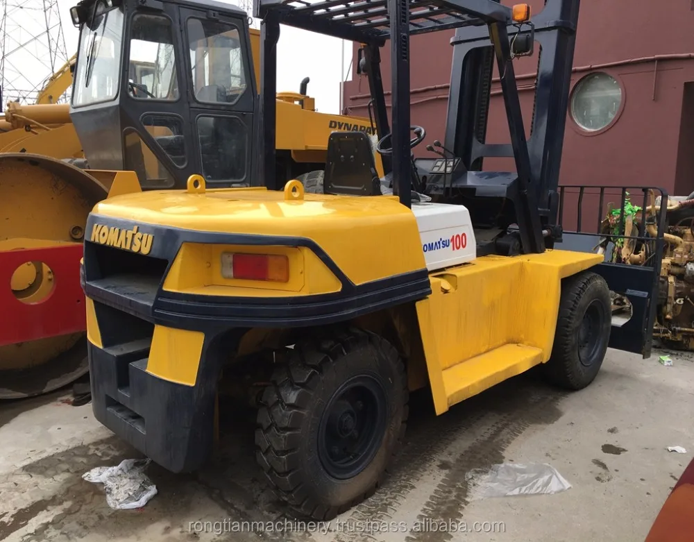 Хорошее качество 2 мачты б/у 10 тонн komatsu вилочный погрузчик FD100 для продажи/komatsu вилочный погрузчик предварительно окрашенная оцинкованная сталь) с низкой ценой