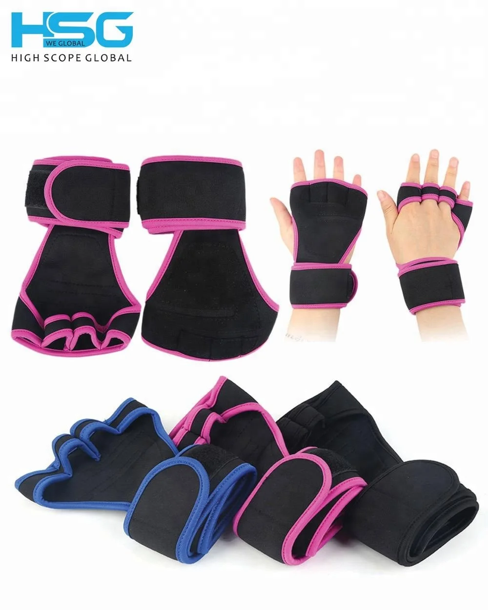 New Weight Lifting Grip Pads Gym Gloves Neoprene Wrist Palm Support Protector WOD Workout Fitness