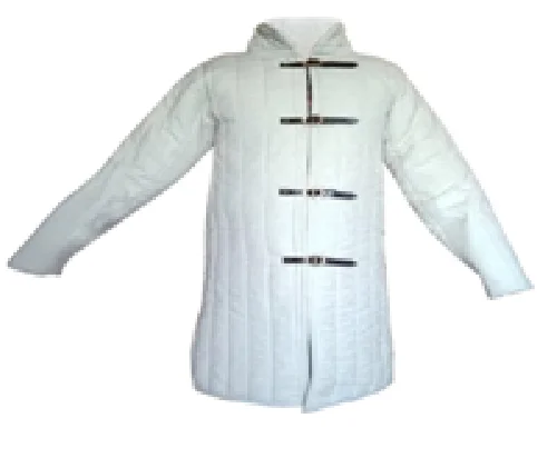 Soft Comfortable and Breathable Cotton White Full Sleeves Gambeson Jacket/Coat at an Largest Manufacture Company