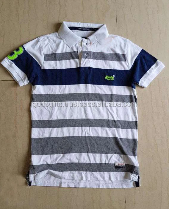 Polo T-Shirt Stripes design oem polo customized polo cheap direct export indian manufacturer tirupur bamboo cotton online sale