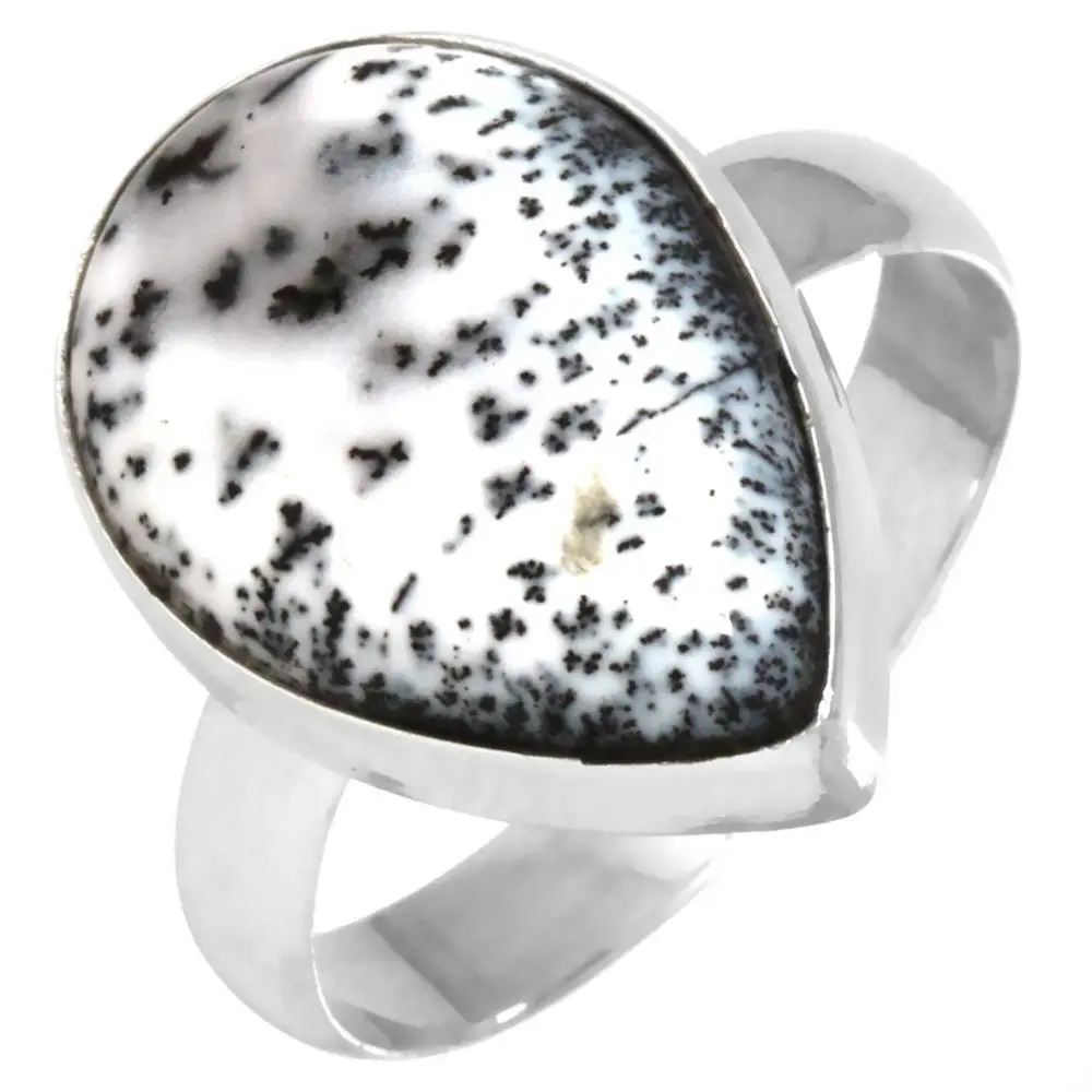 dendritic agate ring oval round pear square fancy rectangle mix shape natural gemstone stone cabochon 925 sterling silver
