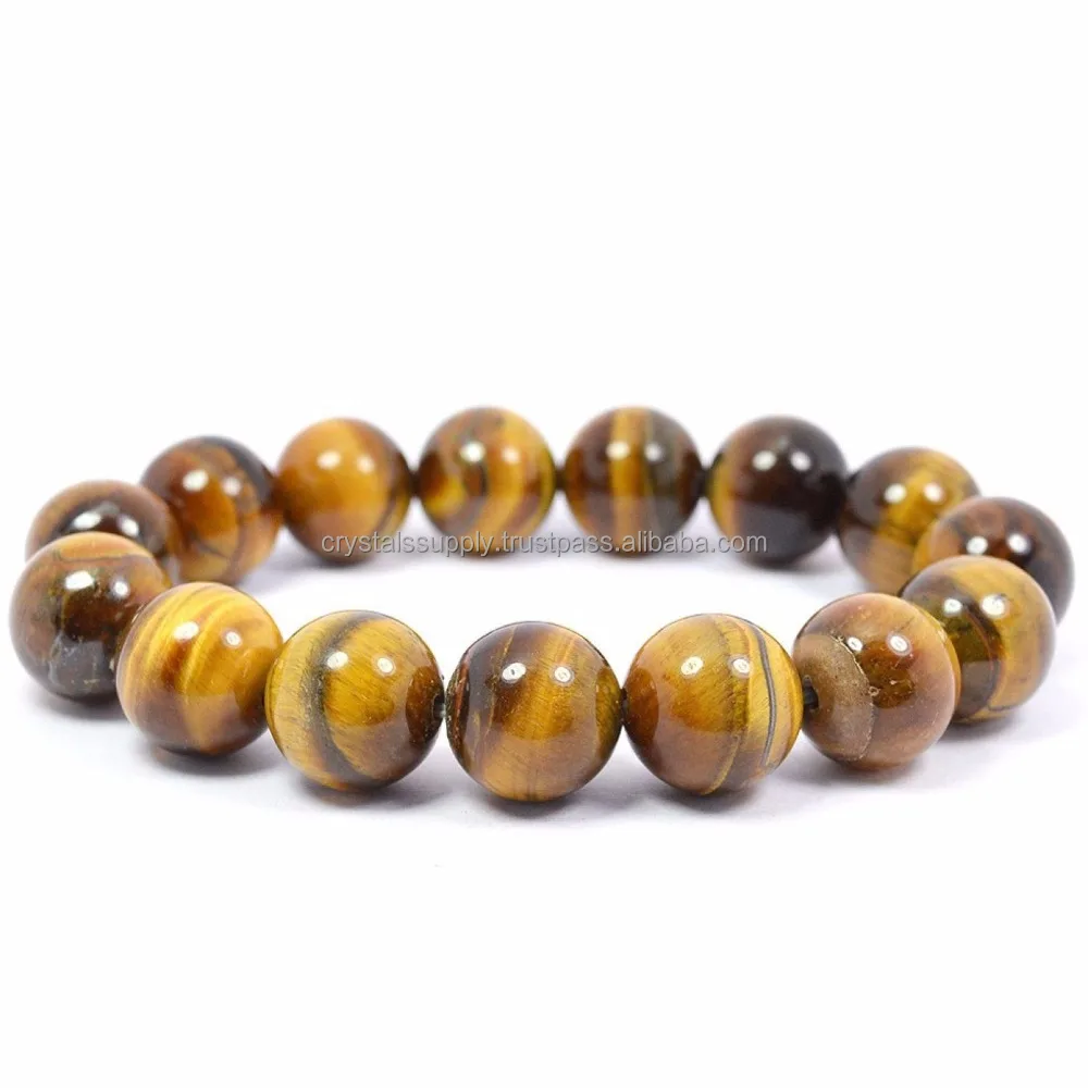 Triple Protection Bracelets Hematite Charm Beaded Tiger Eye Bracelet Reiki Healing Yoga Stretch Bracelet Chakra Natural Gold