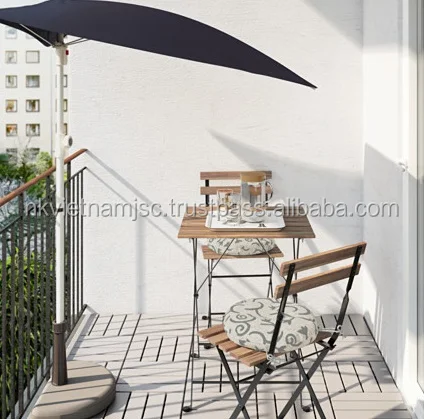 Outdoor bistro set coffee set tarno acacia steel frame made in vietnam cheap price balcony patio