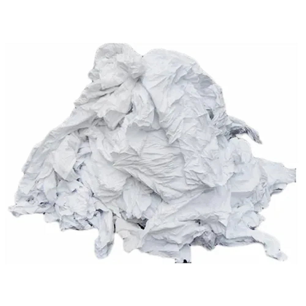 White new cloth wiping rags textile  / viscose waste rags clips Bangladesh