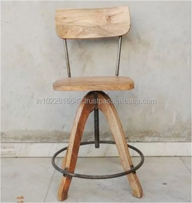 Industrial wooden Metal Cafe Chair,Vintage industrial metal and wood counter chair, Industrial Chair
