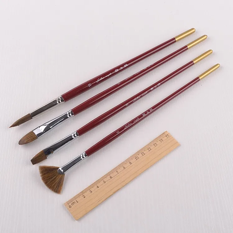 Выдры волос смесь картин Brush Set фундук круглым веером акварель акриловая живопись маслом материалы