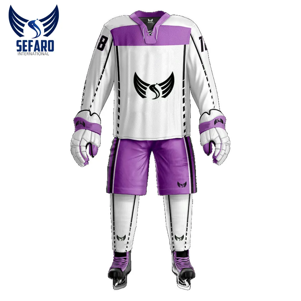 2024 Custom High Quality Sublimated Tackle Twill Ice Hockey Uniforms Fast Turnaround OEM Team Sets Custom Embroidery Hockey