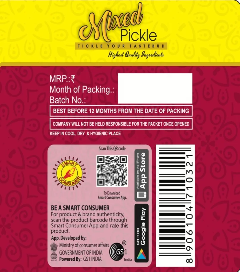 
Mixed PICKLE 200g Glass Jar 