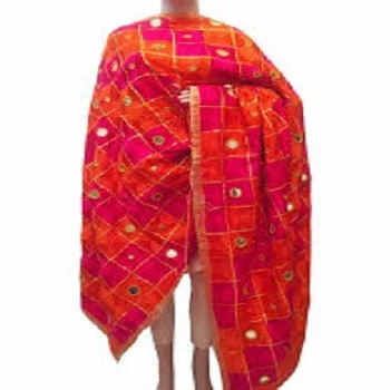Designer Dupatta New Fashion Phulkari Stole Colorful Embroidered Hijab Indian Phulkari Dupatta