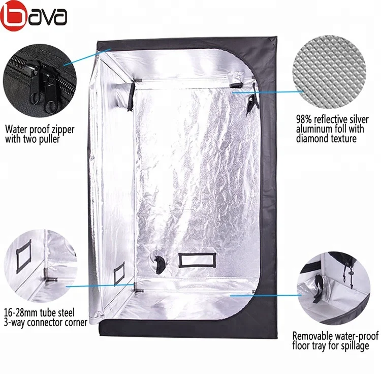  120x120x200 carpa культиватор для выращивания в помещении полный комплект гидро высокоотражающая ткань 1680d майлар 3x3 тент