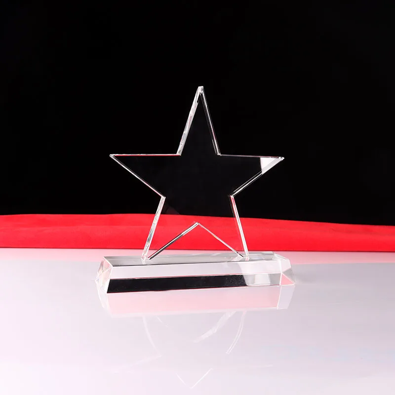 
Wholesale handmade high quality five-pointed star crystal trophy award gift 