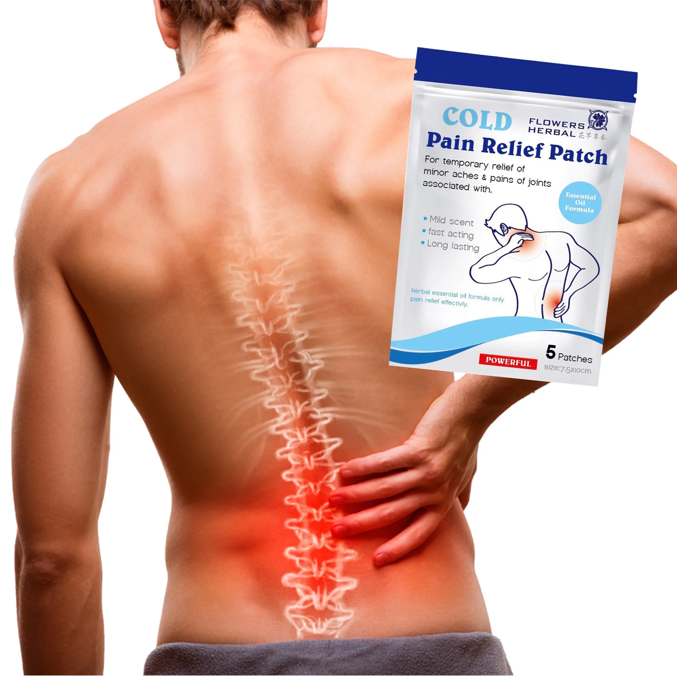 Пластырь медицинский травяной для снятия боли в локтях и спине