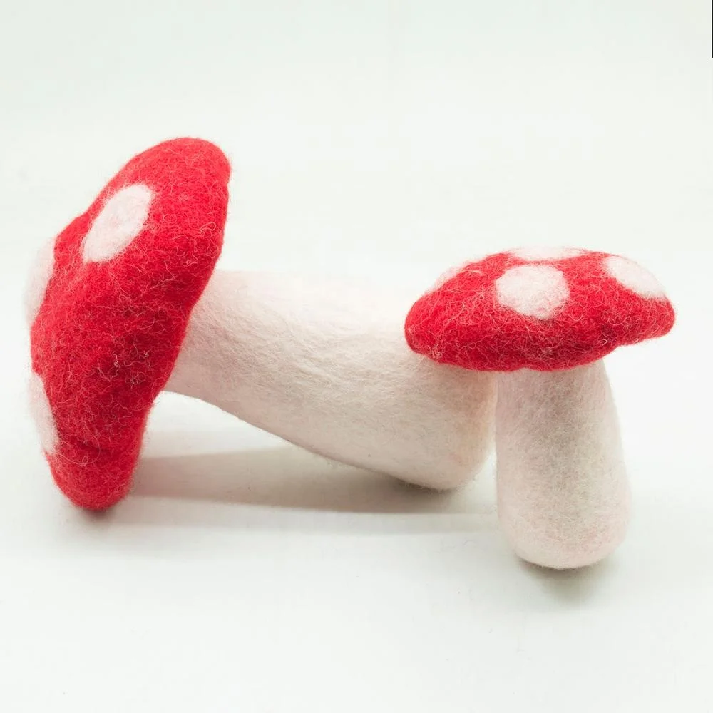 FCS-020 Mushroom Tree for Crafts & Decoration Made from Eco-friendly New Zealand Wool Felted by Nepalese Women Artisans of Nepal