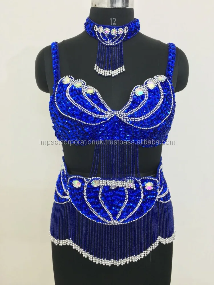 Wholesale Factory Price for Latest 2022 Belly Dance Dresses Work 5-piece Graceful Dance Dress Elegant Style Hand Beaded Sequins