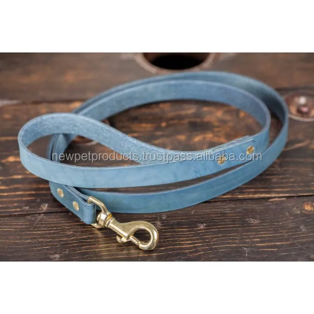 Best pet genuine leather collar and leashes | Wholesale custom pet leash gradient color hand free leathers leads